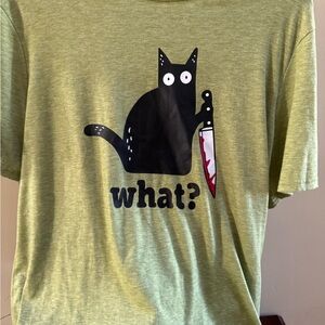 Green Cat Graphic T-Shirt